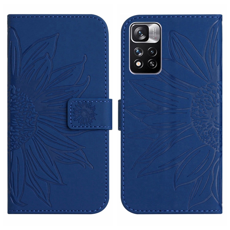 ART SUN FLOWER Wallet torbica za Xiaomi Poco M4 Pro 5G / Redmi Note 11S 5G plava