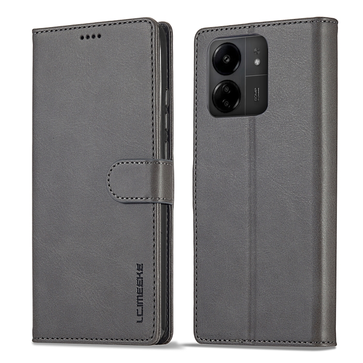 IMEEKE Wallet maska za Xiaomi Redmi 13C / Poco C65 siva