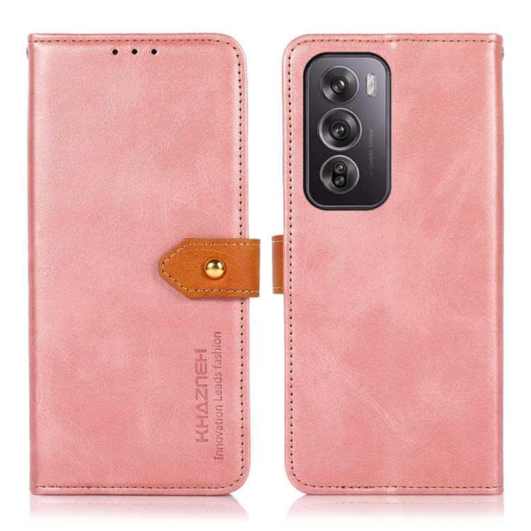 KHAZNEH DUAL-COLOR Navlaka za novčanik za Oppo Reno12 Pro 5G roza