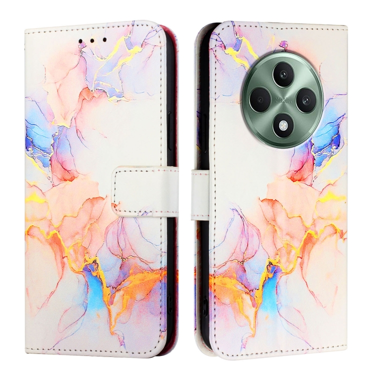 ART MARBLE Navlaka za novčanik za Oppo Reno12 FS 5G WHITE NARANČASTA