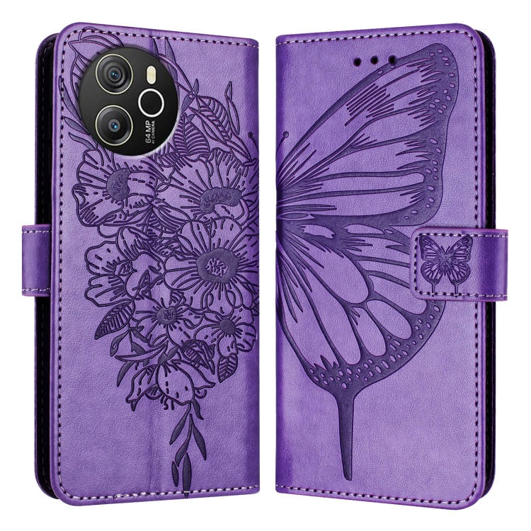 ART BUTTERFLY Navlaka za novčanik Blackview Shark 8 svijetloljubičasta
