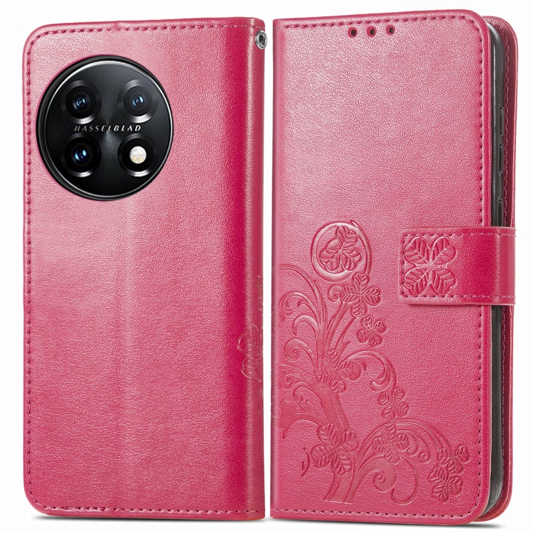 ART FLOWER S Omot za novčanik One Plus 11 5G tamno roza
