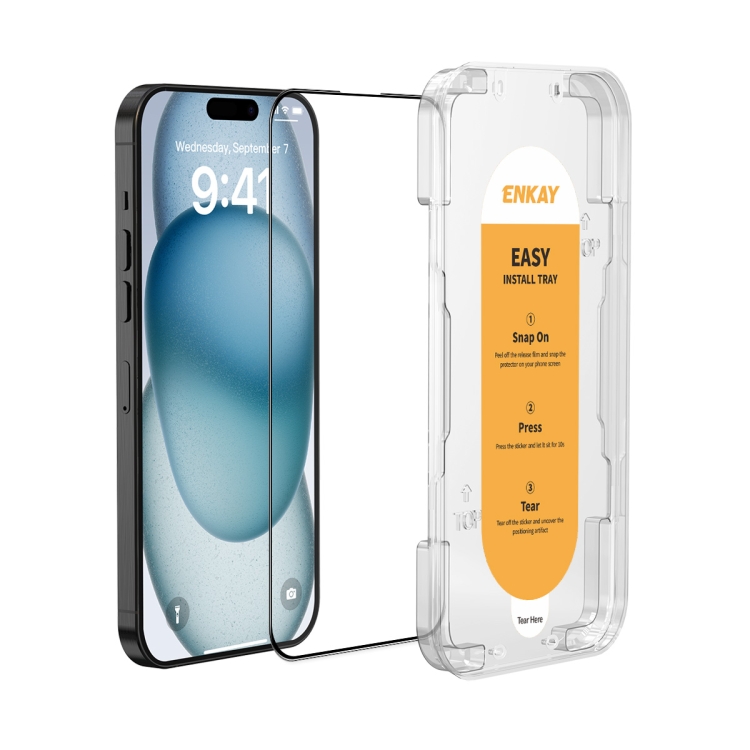 ENKAY 3D Kaljeno zaštitno staklo za Apple iPhone 15 Plus / iPhone 16 Plus